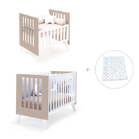 Berceau et lit bébé tout en un (7en1) blanc/beige · Nexo Tre Arena