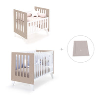 Berceau et lit bébé tout en un (7en1) blanc/beige · Nexo Tre Arena