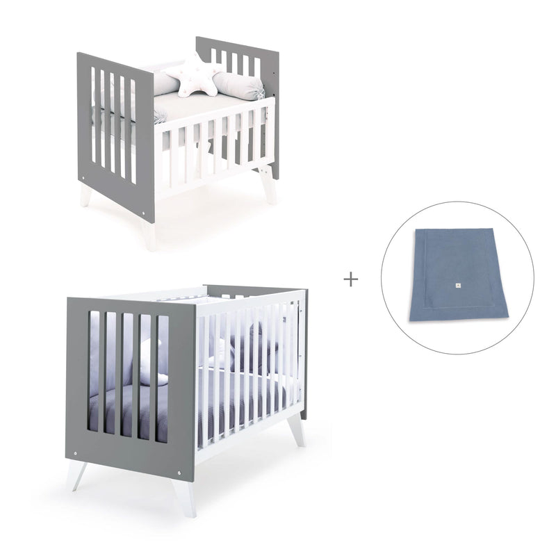 Berceau et lit bébé tout en un (7en1) blanc/antracite · Nexo Tre Antracita