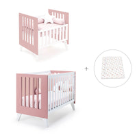 Berceau et lit bébé tout en un (7en1) blanc/rose · Nexo Tre Quarzo