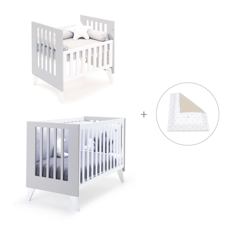 Berceau et lit bébé tout en un (7en1) blanc/gris · Nexo Tre Grey