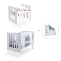 Berceau et lit bébé tout en un (7en1) blanc/gris · Nexo Tre Grey