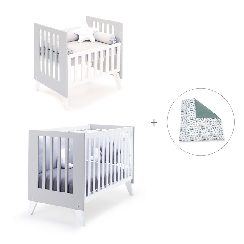 Berceau et lit bébé tout en un (7en1) blanc/gris · Nexo Tre Grey