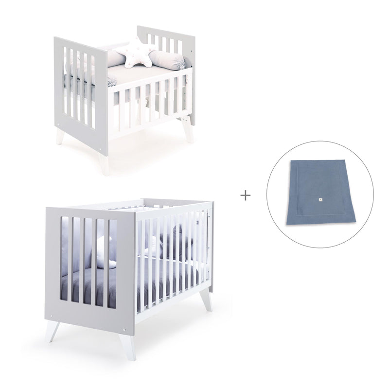 Berceau et lit bébé tout en un (7en1) blanc/gris · Nexo Tre Grey