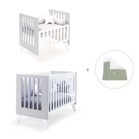 Berceau et lit bébé tout en un (7en1) blanc/gris · Nexo Tre Grey