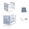 Mini berço e berço todo en uno (7em1) branco/azul · Nexo Tre Blu denim