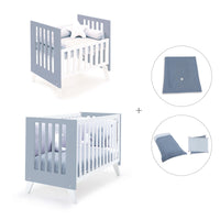 Mini berço e berço todo en uno (7em1) branco/azul · Nexo Tre Blu denim