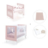 Berceau et lit bébé tout en un (7en1) blanc/rose clair · Nexo Tre Flamingo