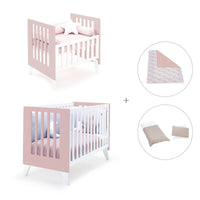 Berceau et lit bébé tout en un (7en1) blanc/rose clair · Nexo Tre Flamingo
