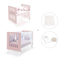 Berceau et lit bébé tout en un (7en1) blanc/rose clair · Nexo Tre Flamingo
