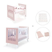 Berceau et lit bébé tout en un (7en1) blanc/rose clair · Nexo Tre Flamingo