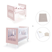 Berceau et lit bébé tout en un (7en1) blanc/rose clair · Nexo Tre Flamingo