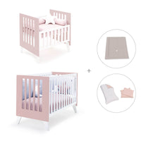 Berceau et lit bébé tout en un (7en1) blanc/rose clair · Nexo Tre Flamingo