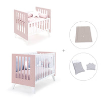 Berceau et lit bébé tout en un (7en1) blanc/rose clair · Nexo Tre Flamingo