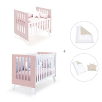 Berceau et lit bébé tout en un (7en1) blanc/rose clair · Nexo Tre Flamingo