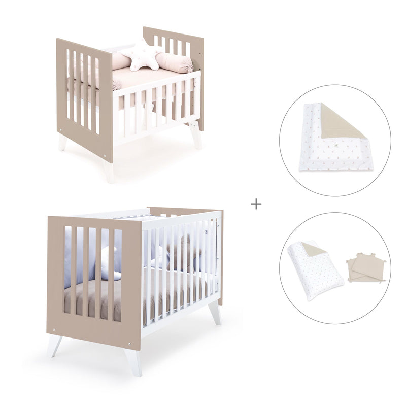 Berceau et lit bébé tout en un (7en1) blanc/beige · Nexo Tre Arena