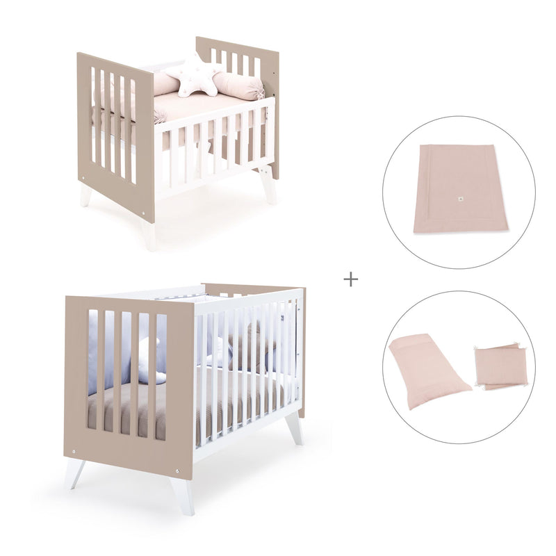 Berceau et lit bébé tout en un (7en1) blanc/beige · Nexo Tre Arena