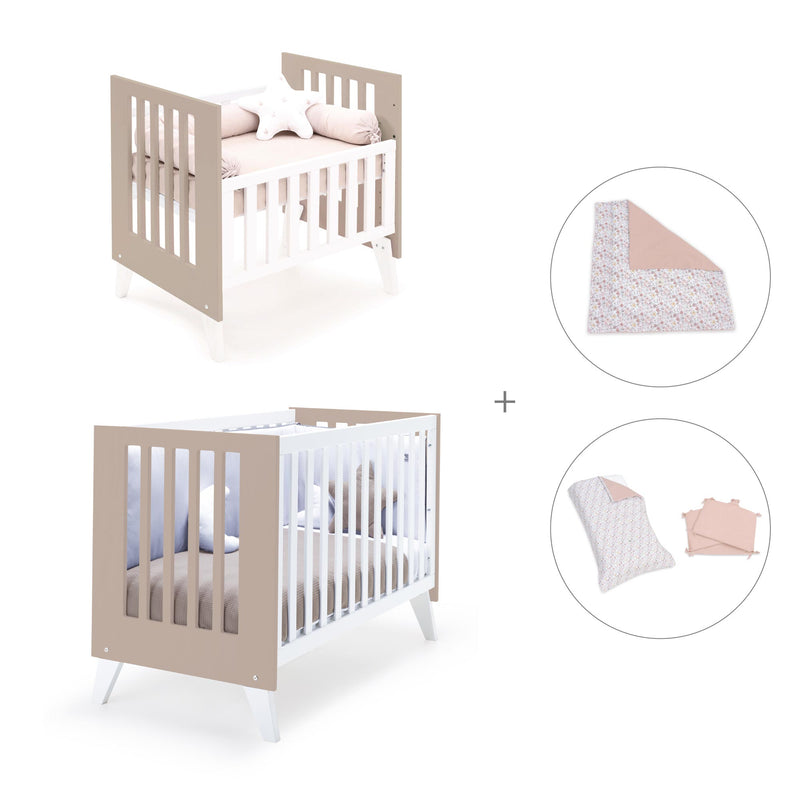 Berceau et lit bébé tout en un (7en1) blanc/beige · Nexo Tre Arena