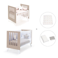 Berceau et lit bébé tout en un (7en1) blanc/beige · Nexo Tre Arena