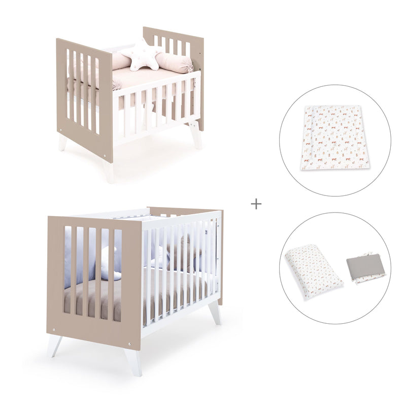 Berceau et lit bébé tout en un (7en1) blanc/beige · Nexo Tre Arena