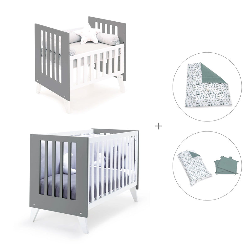Berceau et lit bébé tout en un (7en1) blanc/antracite · Nexo Tre Antracita