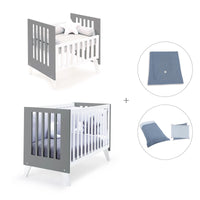 Berceau et lit bébé tout en un (7en1) blanc/antracite · Nexo Tre Antracita