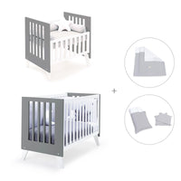 Berceau et lit bébé tout en un (7en1) blanc/antracite · Nexo Tre Antracita