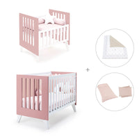 Berceau et lit bébé tout en un (7en1) blanc/rose · Nexo Tre Quarzo