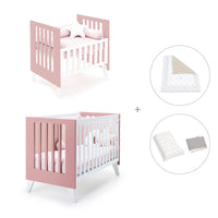 Berceau et lit bébé tout en un (7en1) blanc/rose · Nexo Tre Quarzo