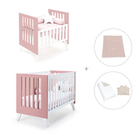 Berceau et lit bébé tout en un (7en1) blanc/rose · Nexo Tre Quarzo