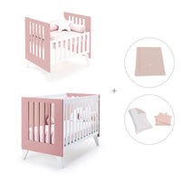 Berceau et lit bébé tout en un (7en1) blanc/rose · Nexo Tre Quarzo