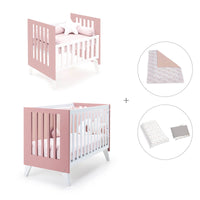 Berceau et lit bébé tout en un (7en1) blanc/rose · Nexo Tre Quarzo
