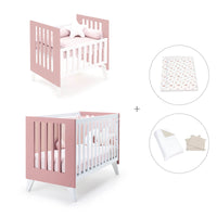 Berceau et lit bébé tout en un (7en1) blanc/rose · Nexo Tre Quarzo