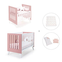 Berceau et lit bébé tout en un (7en1) blanc/rose · Nexo Tre Quarzo