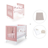 Berceau et lit bébé tout en un (7en1) blanc/rose · Nexo Tre Quarzo