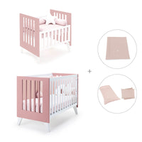 Berceau et lit bébé tout en un (7en1) blanc/rose · Nexo Tre Quarzo