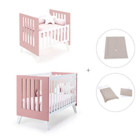 Berceau et lit bébé tout en un (7en1) blanc/rose · Nexo Tre Quarzo