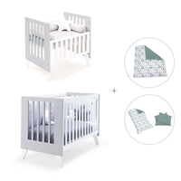 Berceau et lit bébé tout en un (7en1) blanc/gris · Nexo Tre Grey