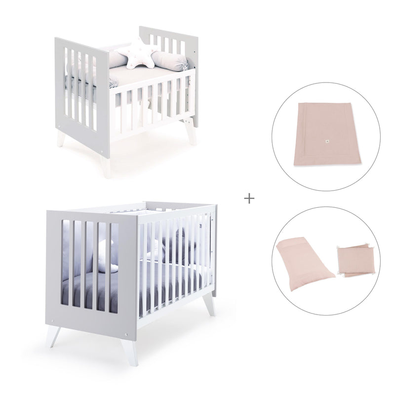 Berceau et lit bébé tout en un (7en1) blanc/gris · Nexo Tre Grey