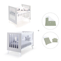 Berceau et lit bébé tout en un (7en1) blanc/gris · Nexo Tre Grey