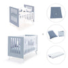 Mini berço e berço todo en uno (7em1) branco/azul · Nexo Tre Blu denim