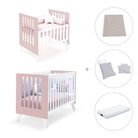 Berceau et lit bébé tout en un (7en1) blanc/rose clair · Nexo Tre Flamingo