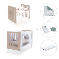Berceau et lit bébé tout en un (7en1) blanc/beige · Nexo Tre Arena