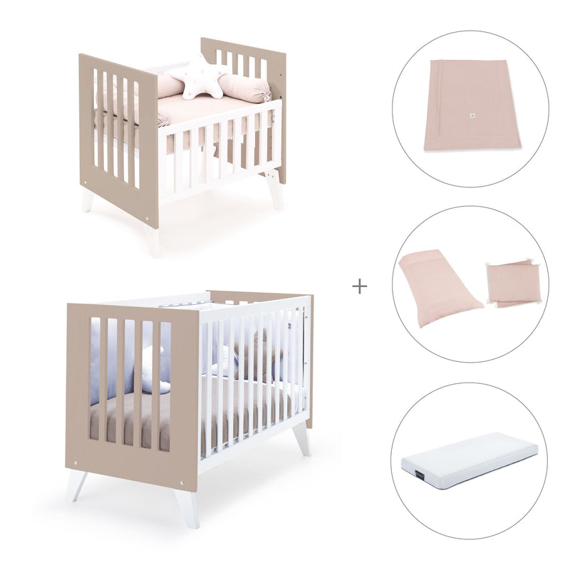 Berceau et lit bébé tout en un (7en1) blanc/beige · Nexo Tre Arena