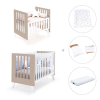 Berceau et lit bébé tout en un (7en1) blanc/beige · Nexo Tre Arena