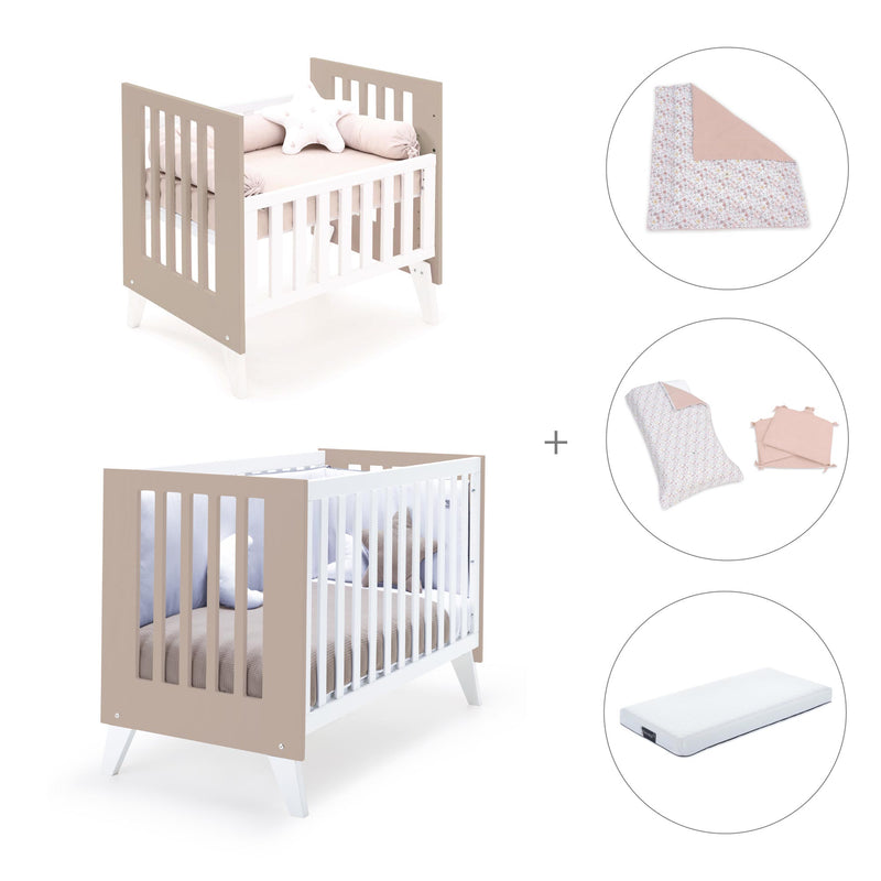 Berceau et lit bébé tout en un (7en1) blanc/beige · Nexo Tre Arena