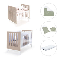 Berceau et lit bébé tout en un (7en1) blanc/beige · Nexo Tre Arena