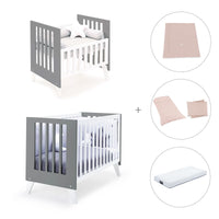 Berceau et lit bébé tout en un (7en1) blanc/antracite · Nexo Tre Antracita