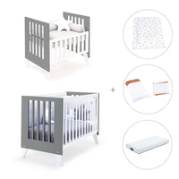 Berceau et lit bébé tout en un (7en1) blanc/antracite · Nexo Tre Antracita