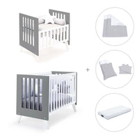 Berceau et lit bébé tout en un (7en1) blanc/antracite · Nexo Tre Antracita